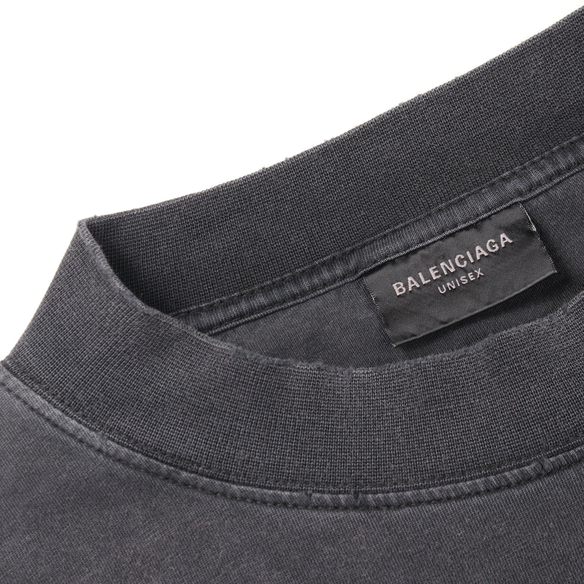 TUBULAR ダメージ加工 半袖Tシャツ コットン ダークグレー バレンシアガ トップス BALENCIAGA