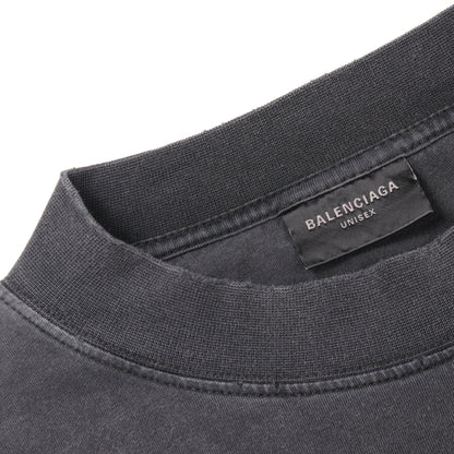 TUBULAR ダメージ加工 半袖Tシャツ コットン ダークグレー バレンシアガ トップス BALENCIAGA
