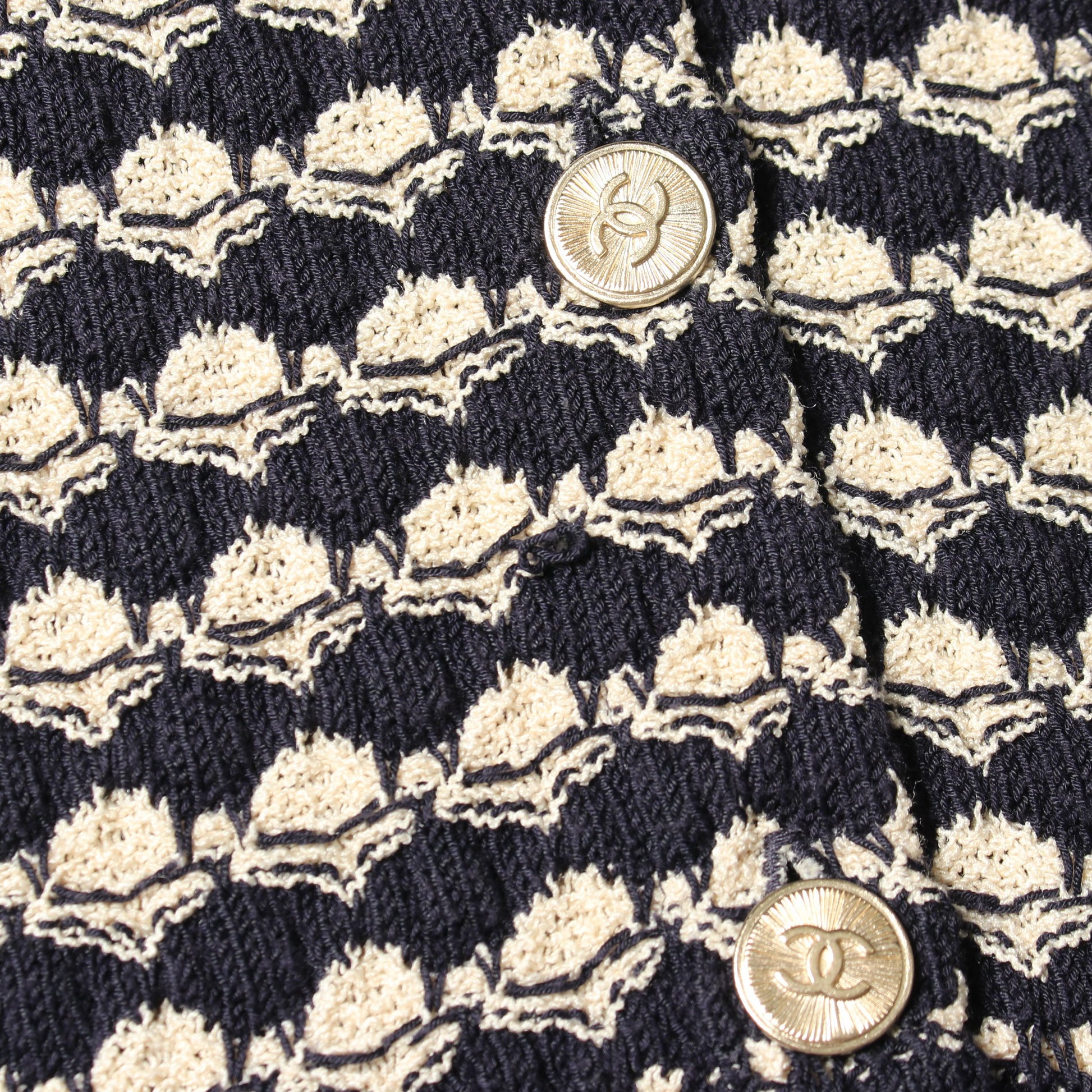 ココマークボタン カーディガン レーヨン コットン シルク ベージュ ネイビー シャネル トップス CHANEL