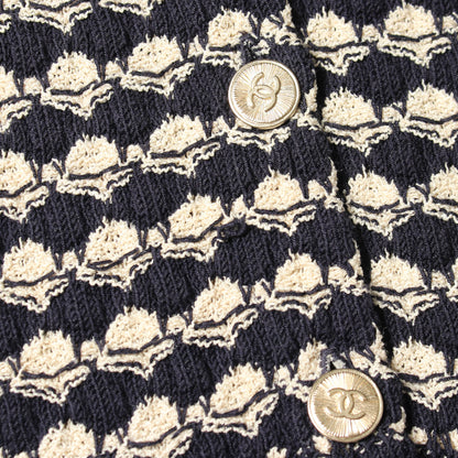 ココマークボタン カーディガン レーヨン コットン シルク ベージュ ネイビー シャネル トップス CHANEL