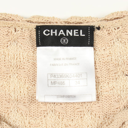 ココマークボタン カーディガン レーヨン コットン シルク ベージュ ネイビー シャネル トップス CHANEL