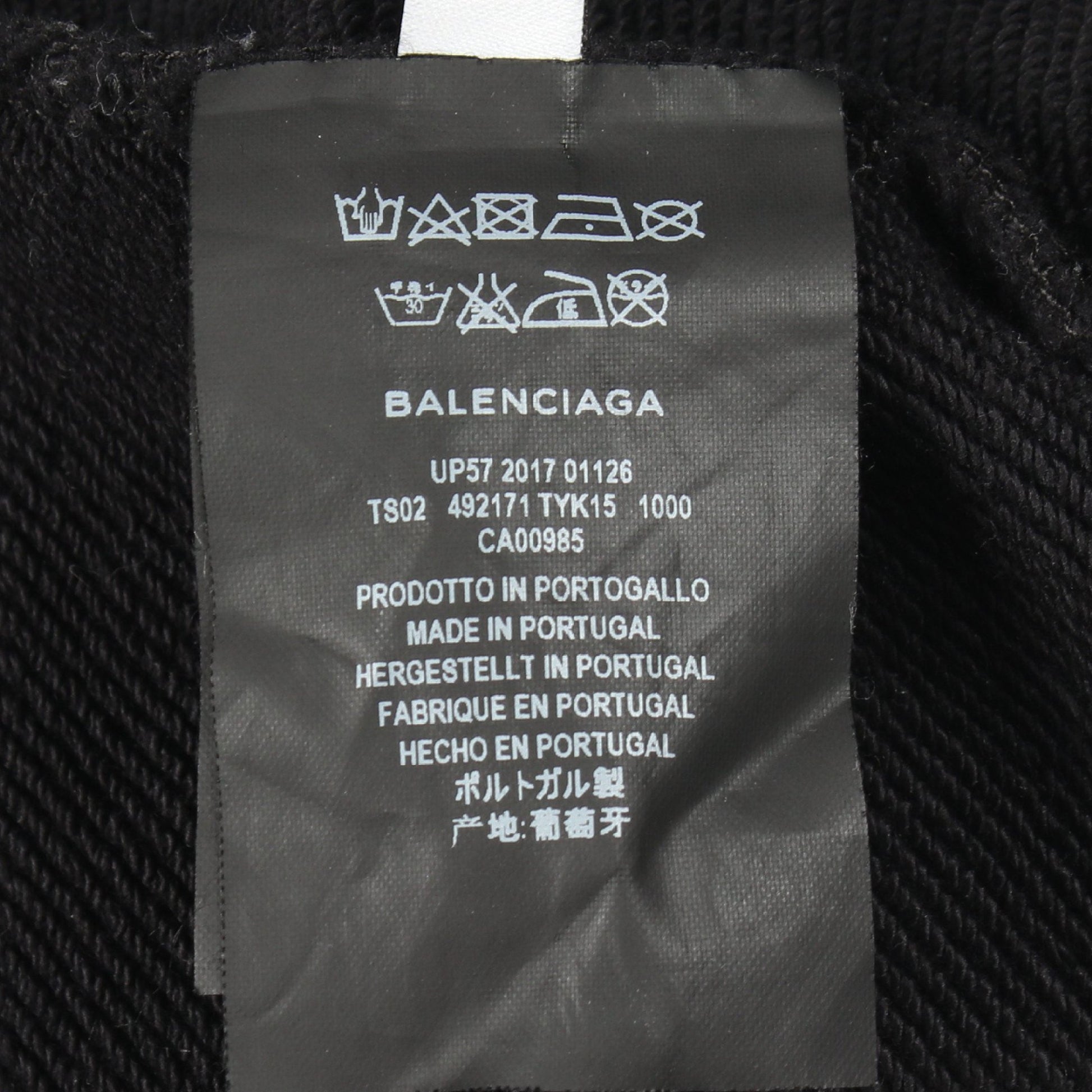 レインボーロゴ プルオーバーパーカー コットン ブラック バレンシアガ トップス BALENCIAGA