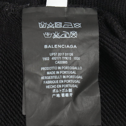 レインボーロゴ プルオーバーパーカー コットン ブラック バレンシアガ トップス BALENCIAGA