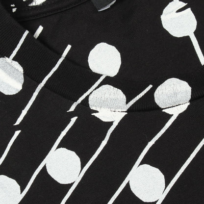 ロゴプリント ドット ストライプ 半袖Tシャツ コットン ブラック ホワイト ドルチェアンドガッバーナ