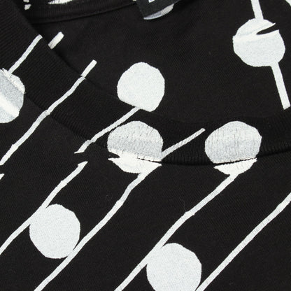 ロゴプリント ドット ストライプ 半袖Tシャツ コットン ブラック ホワイト ドルチェアンドガッバーナ