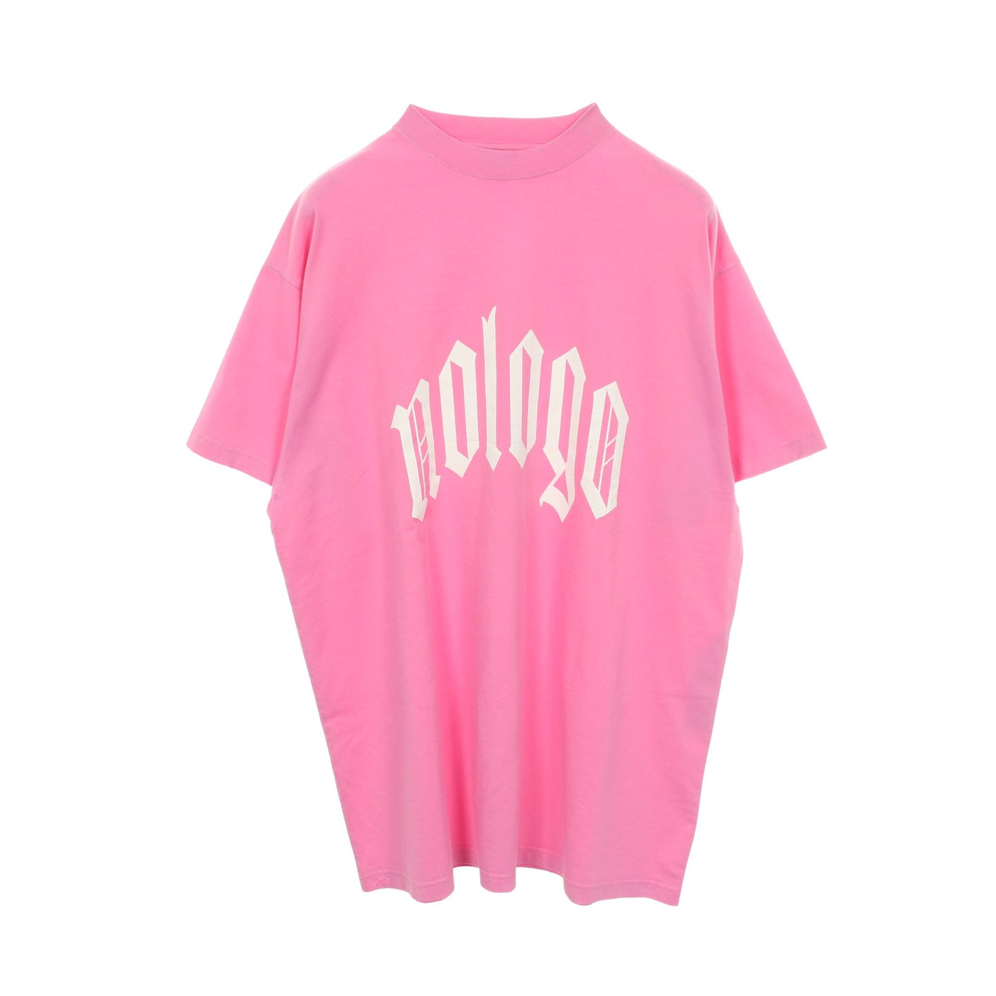 ロゴプリント オーバーサイズ ダメージ加工 半袖Tシャツ コットン ピンク バレンシアガ トップス BALENCIAGA