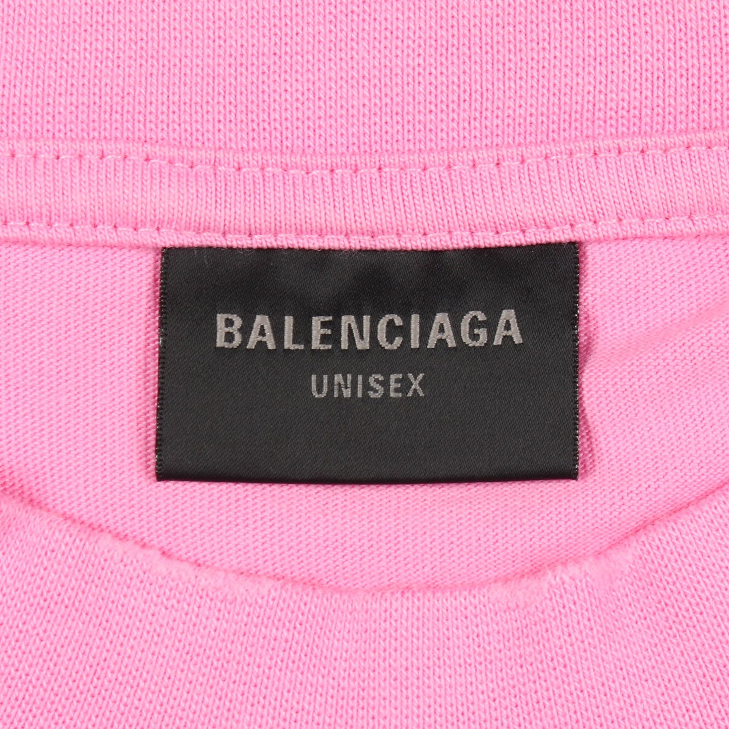 ロゴプリント オーバーサイズ ダメージ加工 半袖Tシャツ コットン ピンク バレンシアガ トップス BALENCIAGA