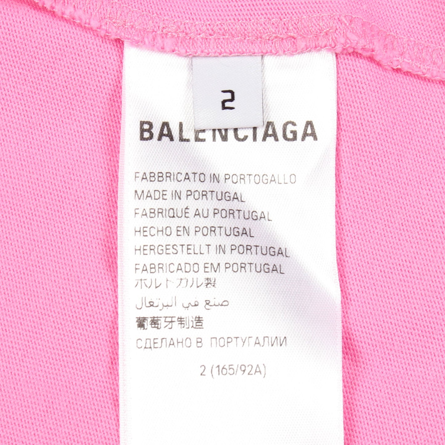 ロゴプリント オーバーサイズ ダメージ加工 半袖Tシャツ コットン ピンク バレンシアガ トップス BALENCIAGA