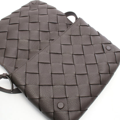 マキシイントレチャート ディアゴノ ショルダーバッグ レザー ダークブラウン ボッテガヴェネタ バッグ BOTTEGA VENETA