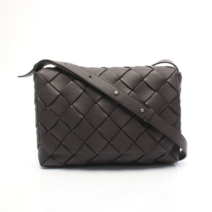 マキシイントレチャート ディアゴノ ショルダーバッグ レザー ダークブラウン ボッテガヴェネタ バッグ BOTTEGA VENETA