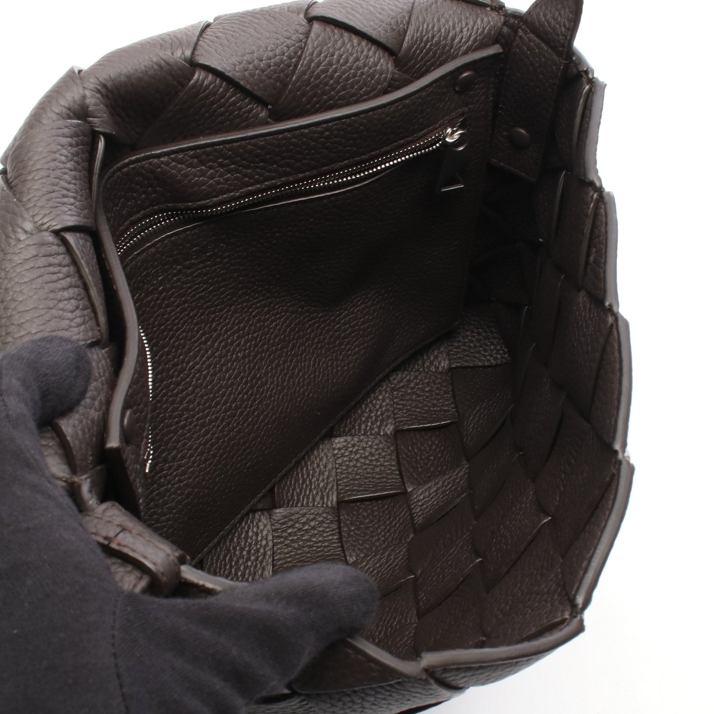 マキシイントレチャート ディアゴノ ショルダーバッグ レザー ダークブラウン ボッテガヴェネタ バッグ BOTTEGA VENETA