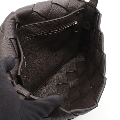 マキシイントレチャート ディアゴノ ショルダーバッグ レザー ダークブラウン ボッテガヴェネタ バッグ BOTTEGA VENETA