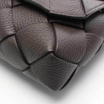 マキシイントレチャート ディアゴノ ショルダーバッグ レザー ダークブラウン ボッテガヴェネタ バッグ BOTTEGA VENETA