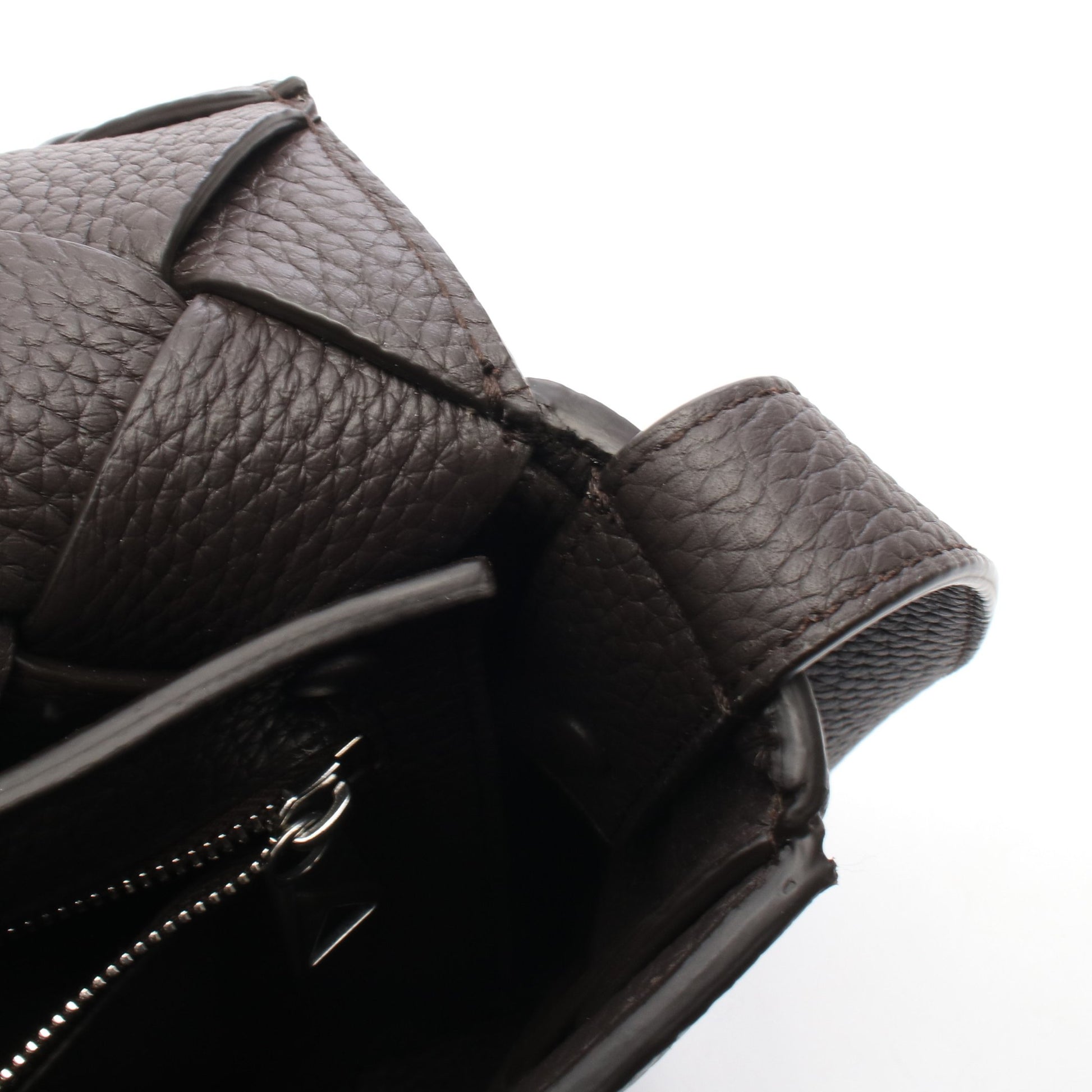 マキシイントレチャート ディアゴノ ショルダーバッグ レザー ダークブラウン ボッテガヴェネタ バッグ BOTTEGA VENETA