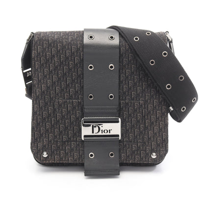 ストリートシック トロッター ショルダーバッグ キャンバス レザー ブラック クリスチャンディオール バッグ Christian Dior