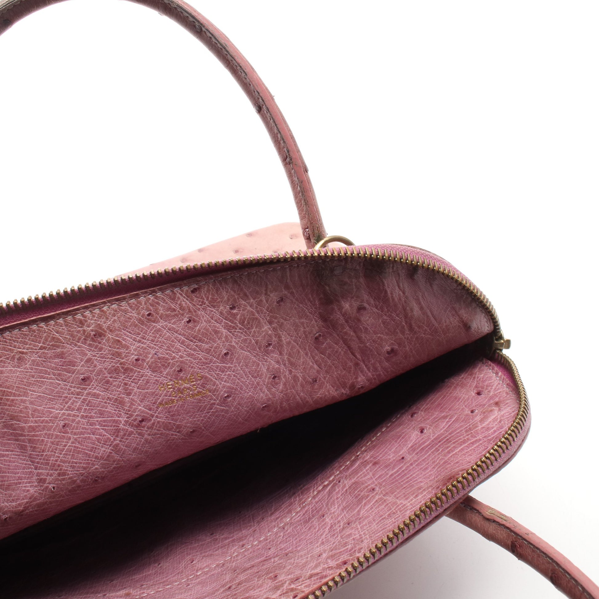 ボリード27 2WAY ハンドバッグ オーストリッチ ライトパープル ゴールド金具 ○U刻印 エルメス バッグ HERMES