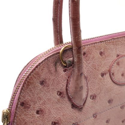 ボリード27 2WAY ハンドバッグ オーストリッチ ライトパープル ゴールド金具 ○U刻印 エルメス バッグ HERMES