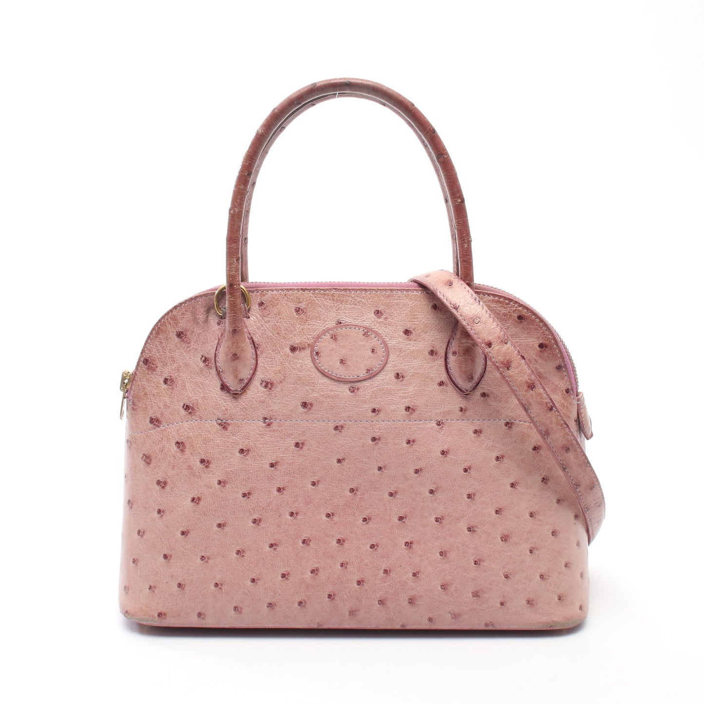ボリード27 2WAY ハンドバッグ オーストリッチ ライトパープル ゴールド金具 ○U刻印 エルメス バッグ HERMES