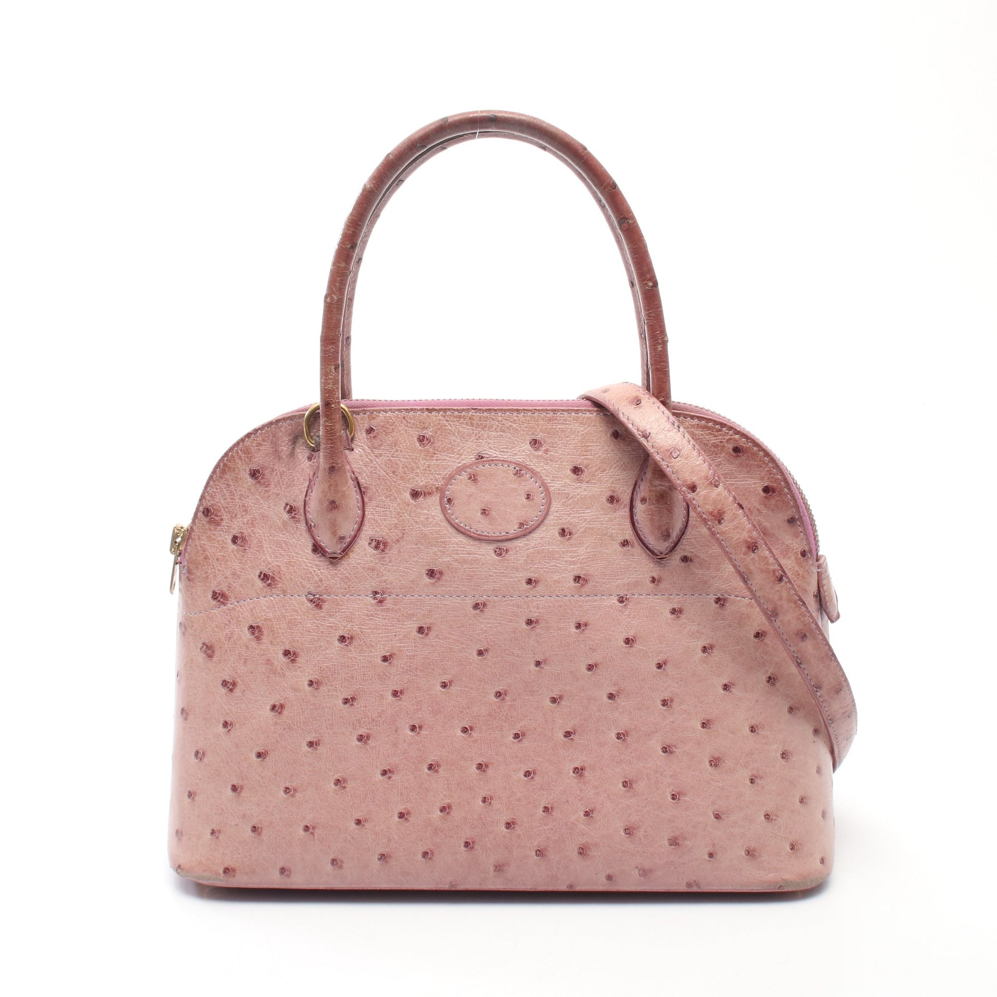 ボリード27 2WAY ハンドバッグ オーストリッチ ライトパープル ゴールド金具 ○U刻印 エルメス バッグ HERMES
