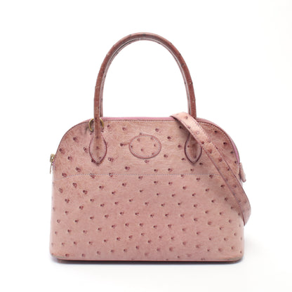 ボリード27 2WAY ハンドバッグ オーストリッチ ライトパープル ゴールド金具 ○U刻印 エルメス バッグ HERMES