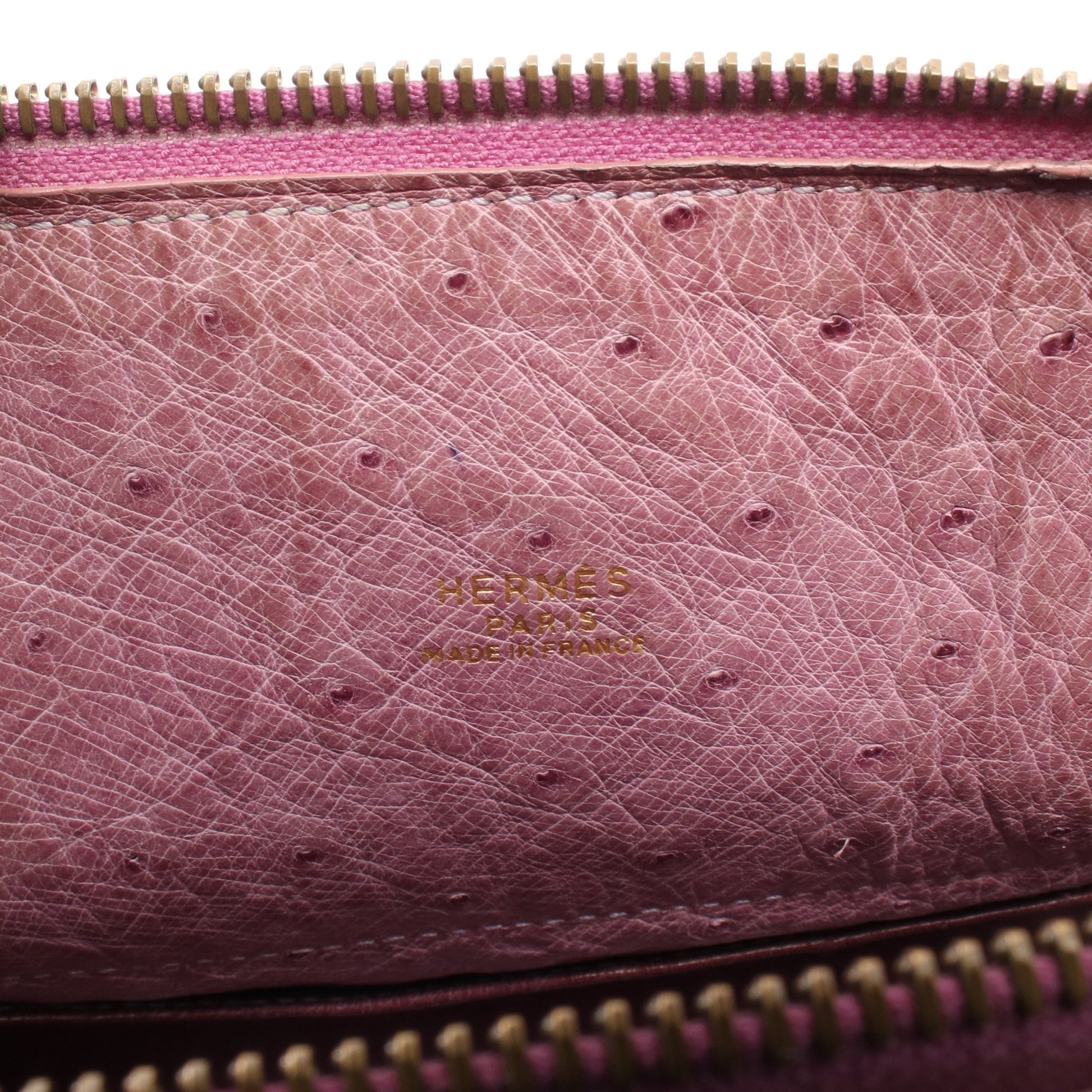 ボリード27 2WAY ハンドバッグ オーストリッチ ライトパープル ゴールド金具 ○U刻印 エルメス バッグ HERMES
