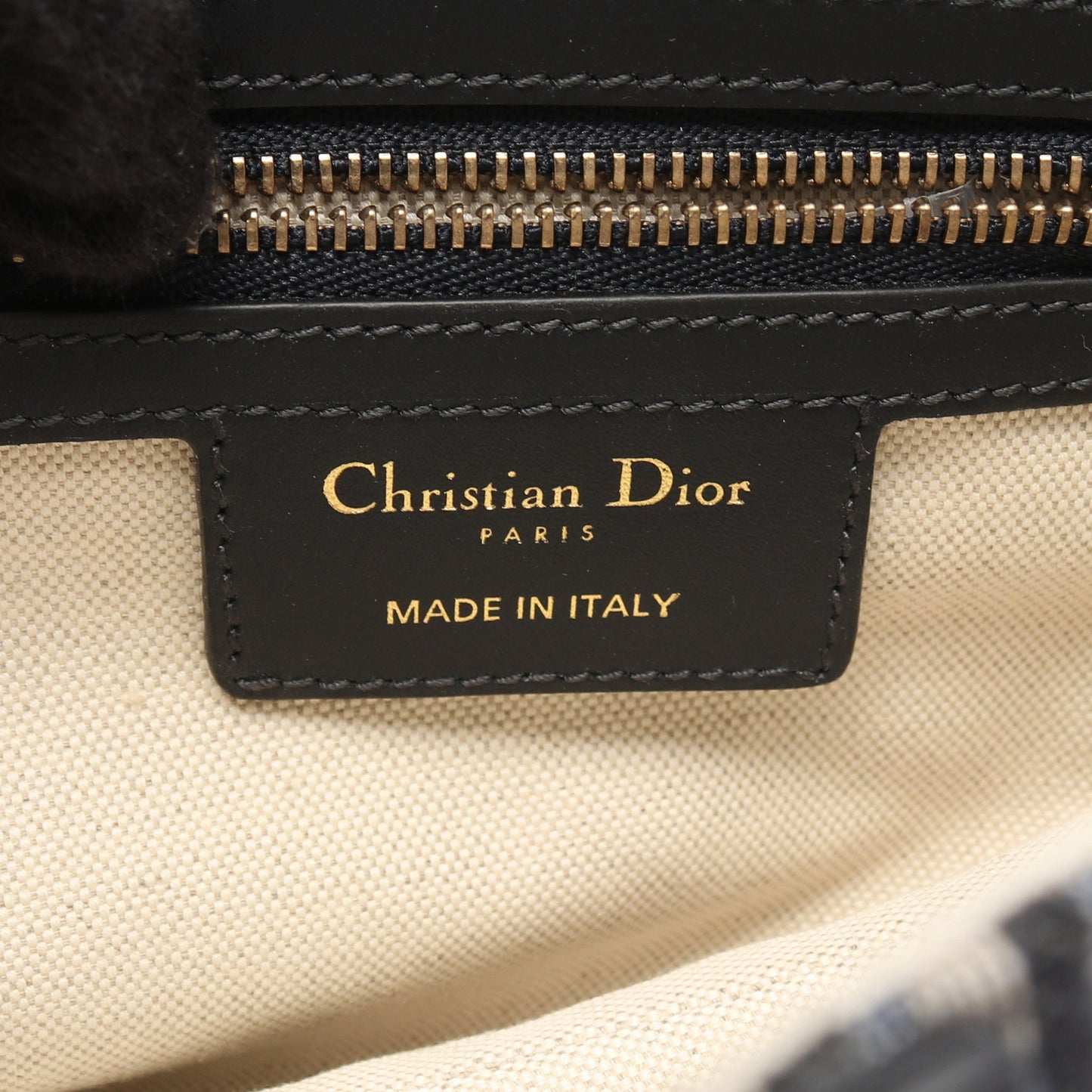 サドルバッグ オブリークジャカード 2WAY ハンドバッグ キャンバス レザー ネイビー アイボリー クリスチャンディオール バッグ Christian Dior