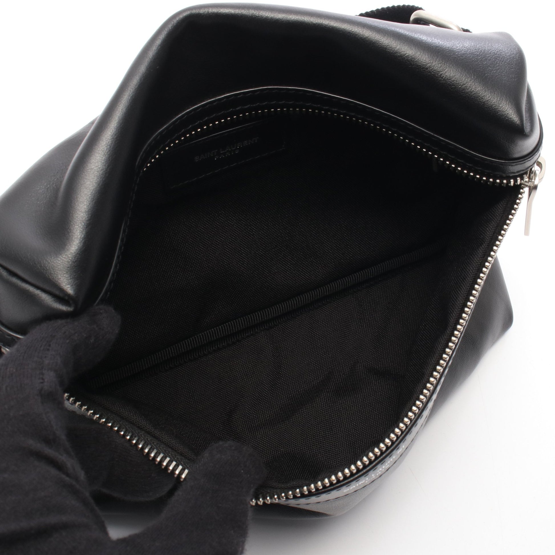SAC CITY ボディバッグ ウエストバッグ レザー ブラック サンローランパリ バッグ SAINT LAURENT PARIS