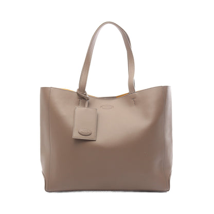 ショッピング ショルダーバッグ トートバッグ レザー グレーブラウン トッズ バッグ TOD'S