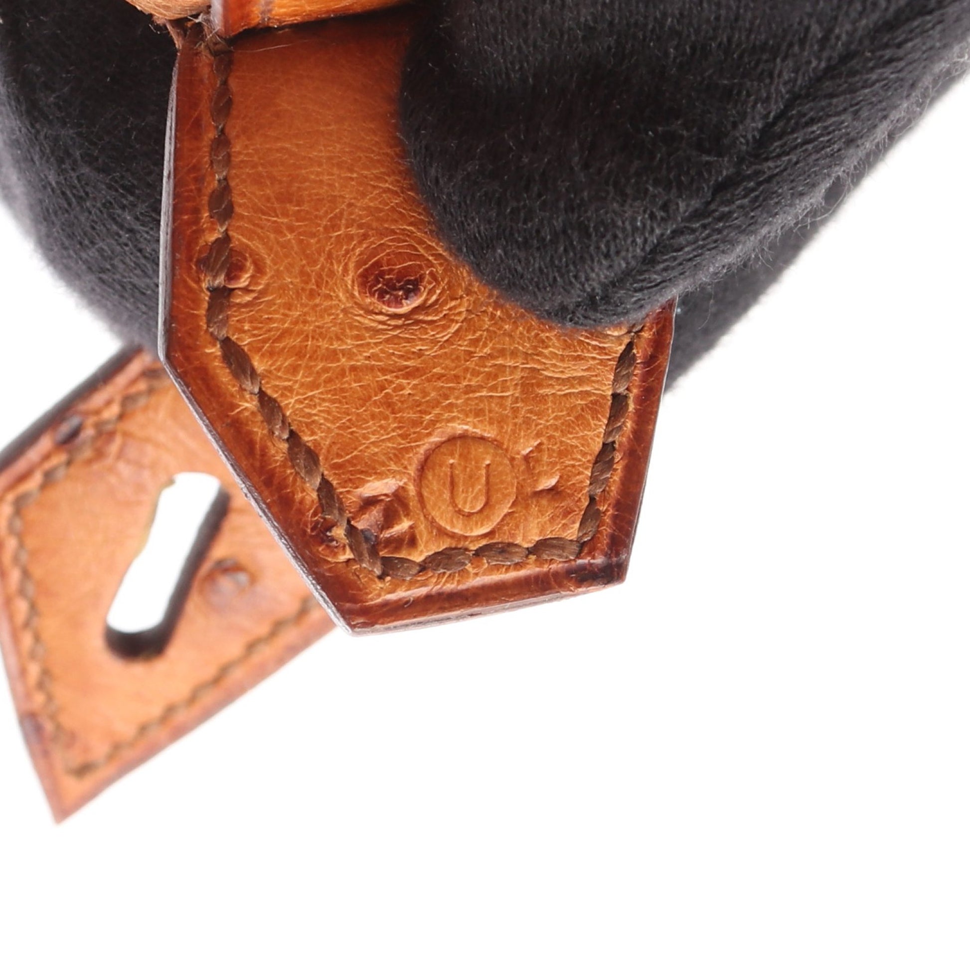 ボリード35 チェスナッツ ハンドバッグ オーストリッチ ブラウン ゴールド金具 ○U刻印 エルメス バッグ HERMES