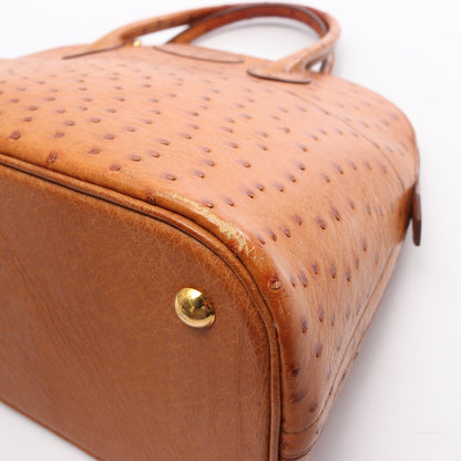 ボリード35 チェスナッツ ハンドバッグ オーストリッチ ブラウン ゴールド金具 ○U刻印 エルメス バッグ HERMES
