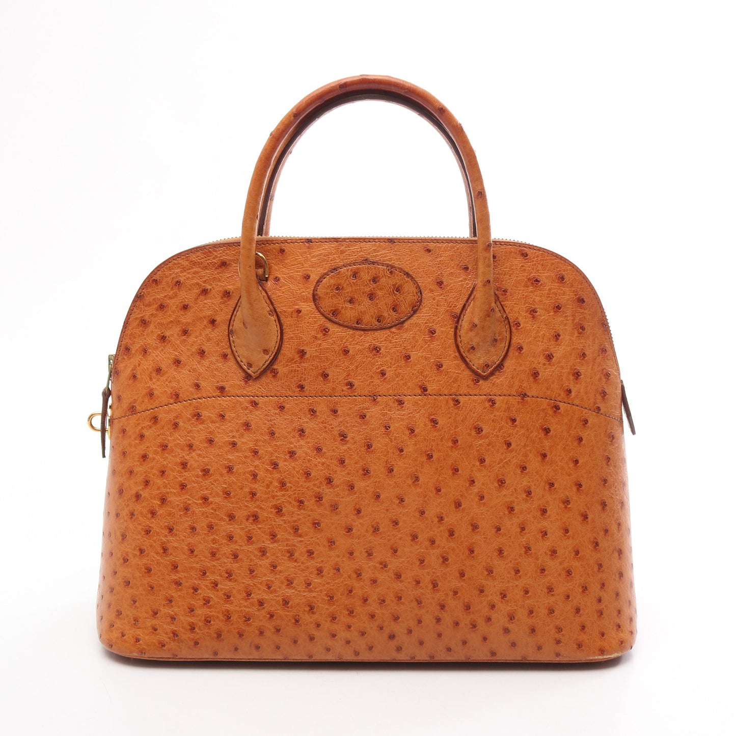ボリード35 チェスナッツ ハンドバッグ オーストリッチ ブラウン ゴールド金具 ○U刻印 エルメス バッグ HERMES