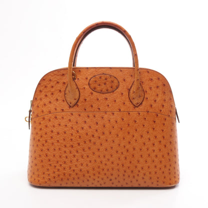 ボリード35 チェスナッツ ハンドバッグ オーストリッチ ブラウン ゴールド金具 ○U刻印 エルメス バッグ HERMES