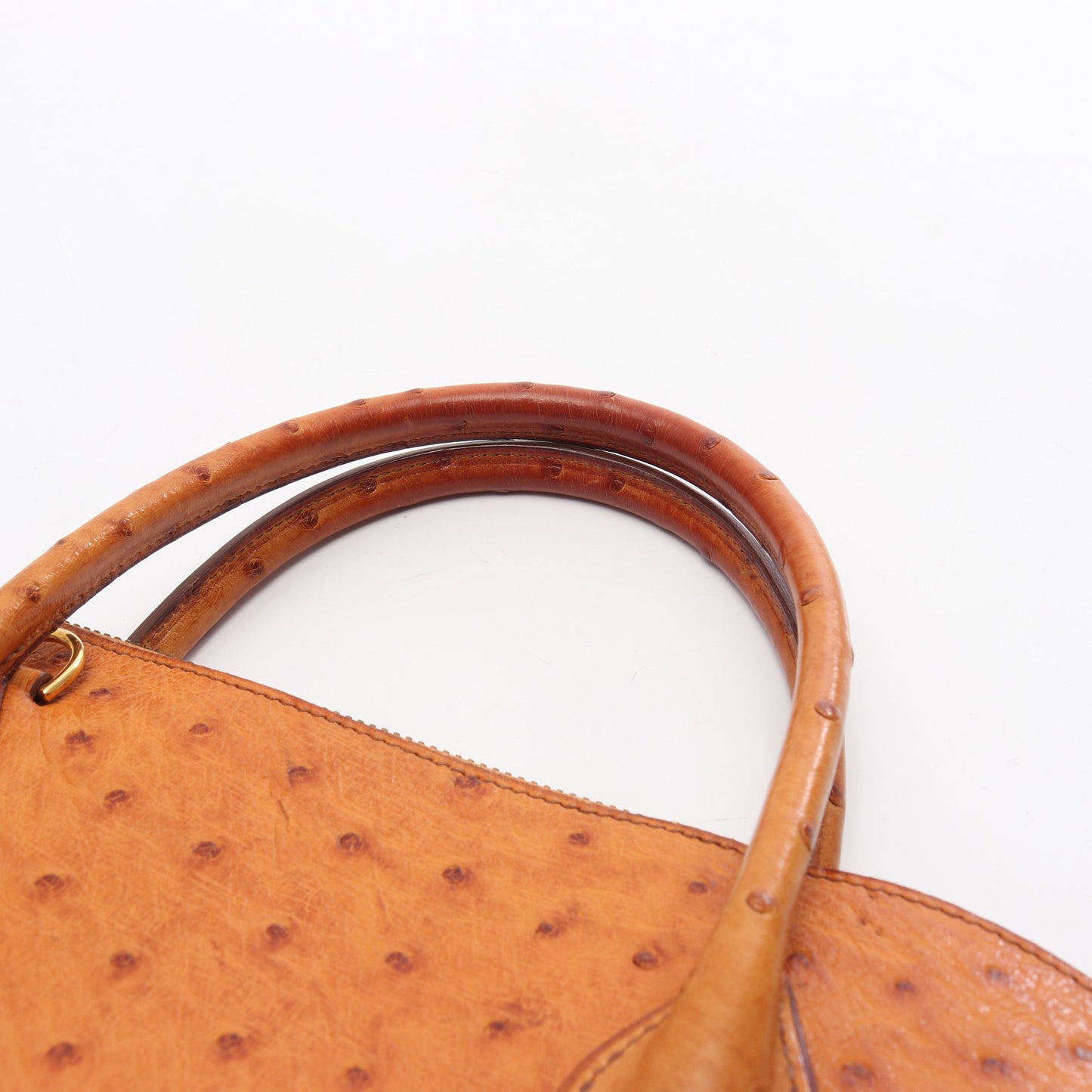 ボリード35 チェスナッツ ハンドバッグ オーストリッチ ブラウン ゴールド金具 ○U刻印 エルメス バッグ HERMES