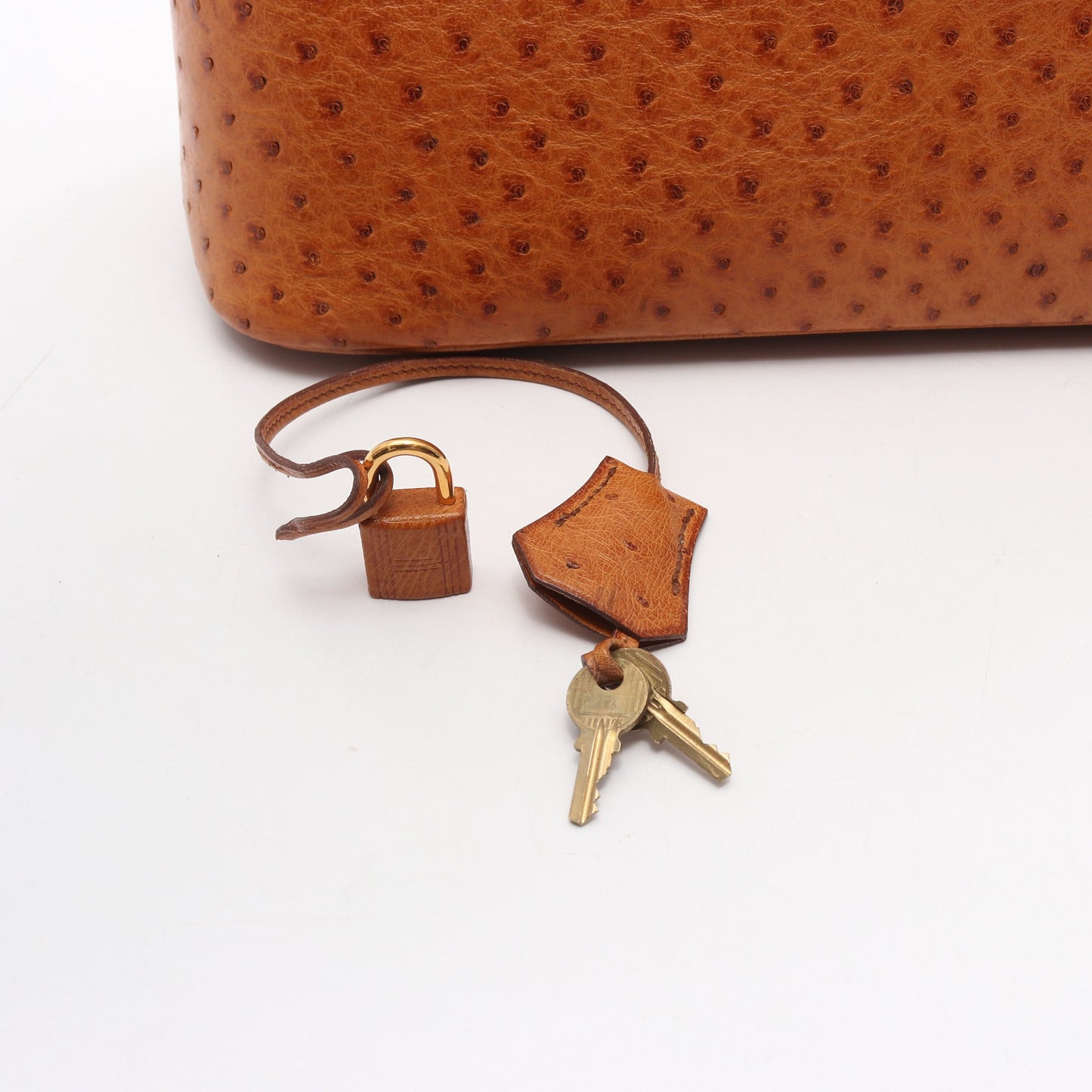 ボリード35 チェスナッツ ハンドバッグ オーストリッチ ブラウン ゴールド金具 ○U刻印 エルメス バッグ HERMES