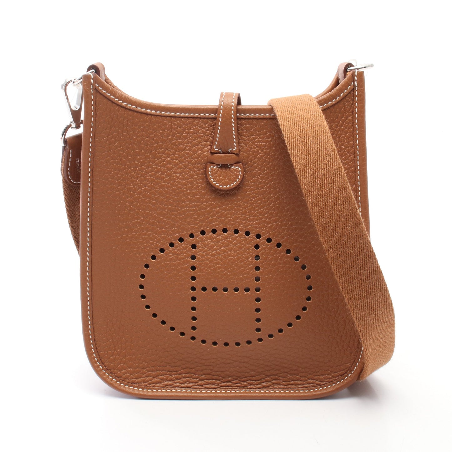 エヴリンTPM アマゾン ゴールド ショルダーバッグ トリヨンクレマンス ブラウン シルバー金具 G刻印 エルメス バッグ HERMES