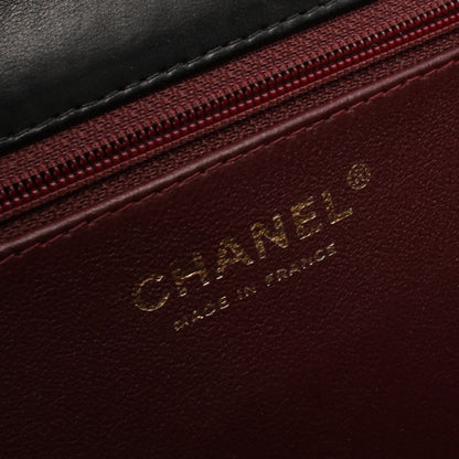 マトラッセ シングルフラップ チェーンショルダーバッグ ラムスキン ブラック ゴールド金具 シャネル バッグ CHANEL