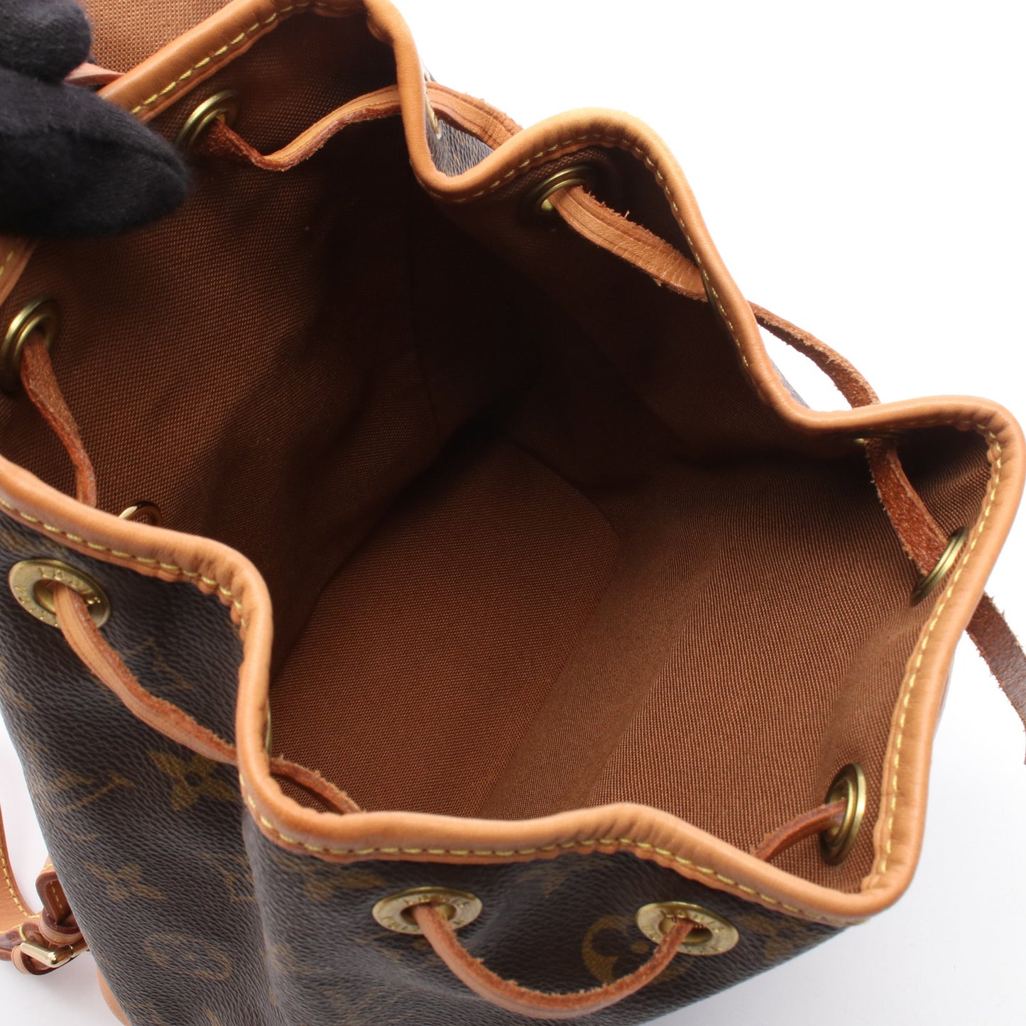 ミニモンスリ モノグラム バックパック リュックサック PVC レザー ブラウン ルイヴィトン バッグ LOUIS VUITTON