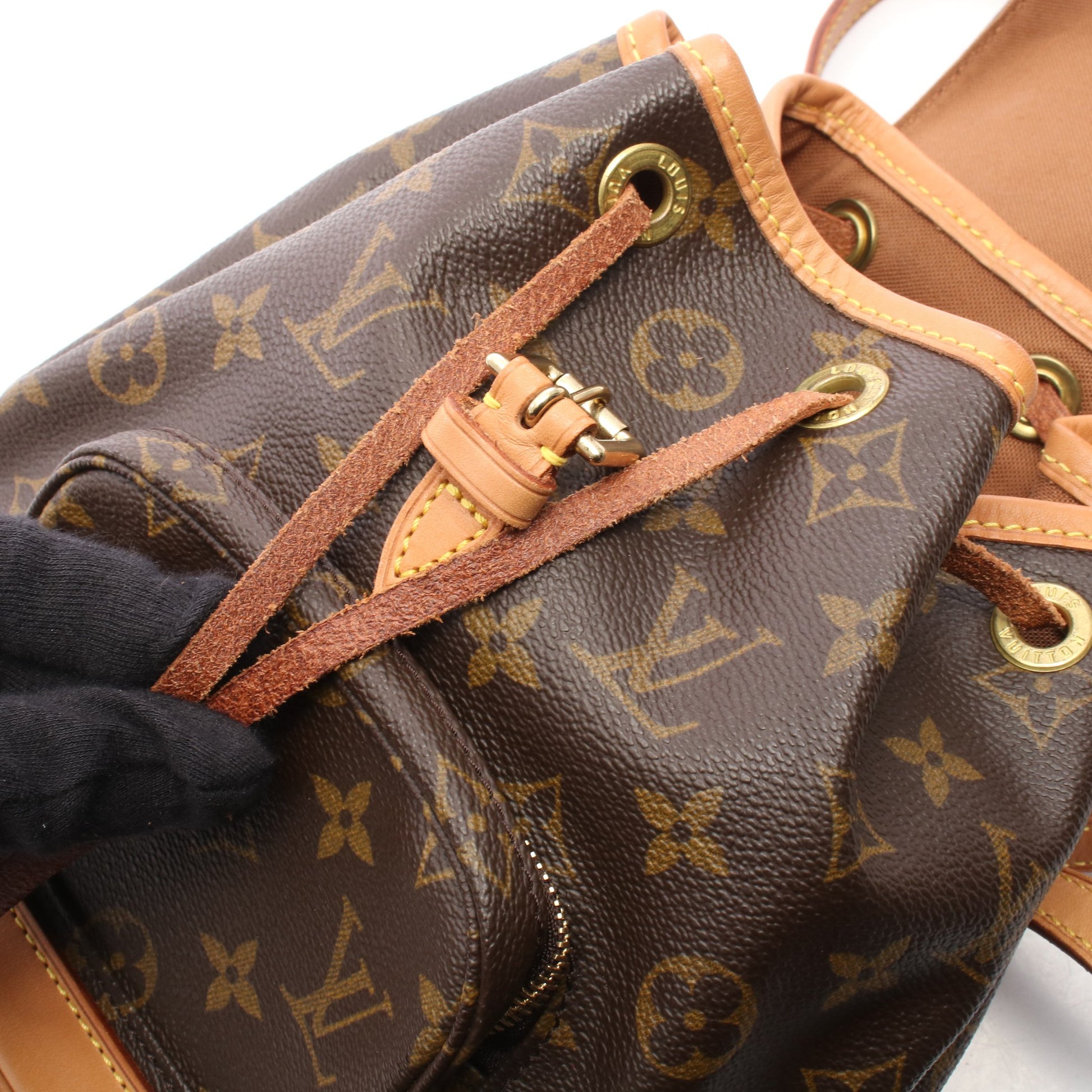 ミニモンスリ モノグラム バックパック リュックサック PVC レザー ブラウン ルイヴィトン バッグ LOUIS VUITTON