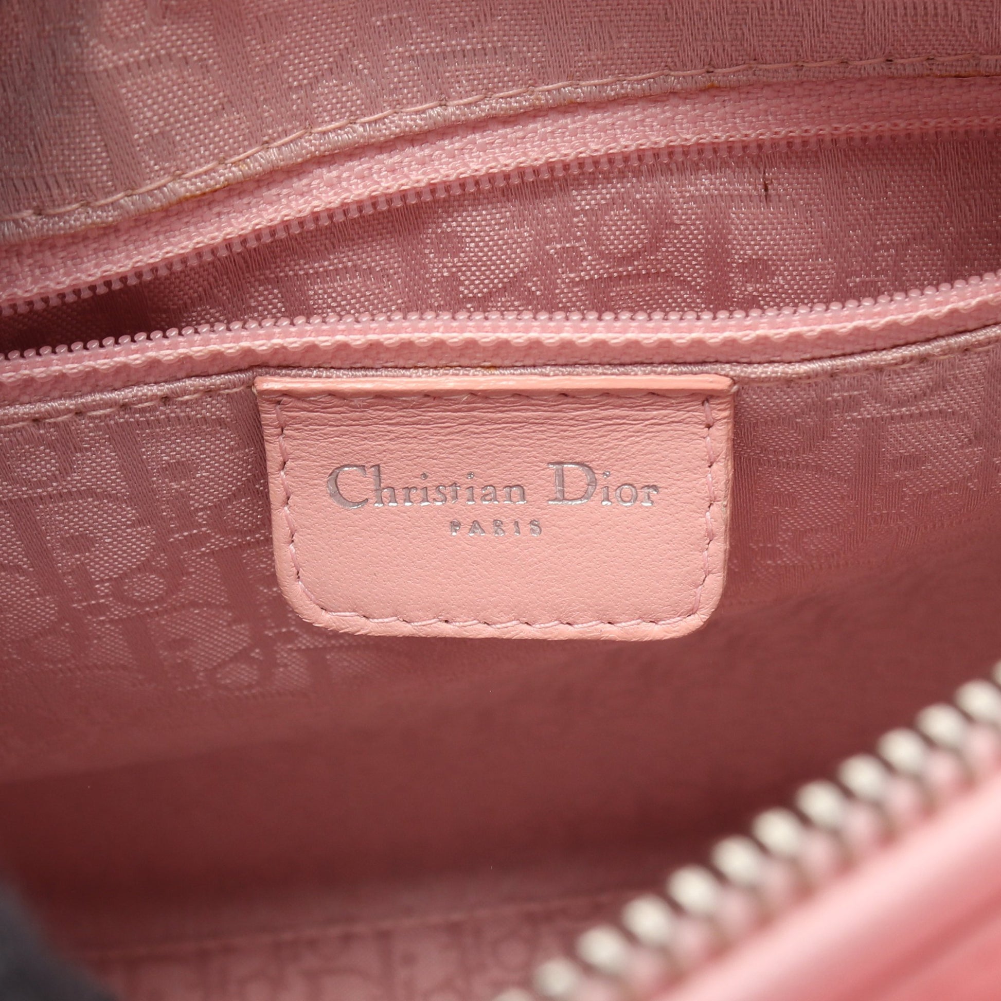 LADY DIOR レディディオール ミディアム 2WAY ハンドバッグ レザー ピンク クリスチャンディオール バッグ Christian Dior