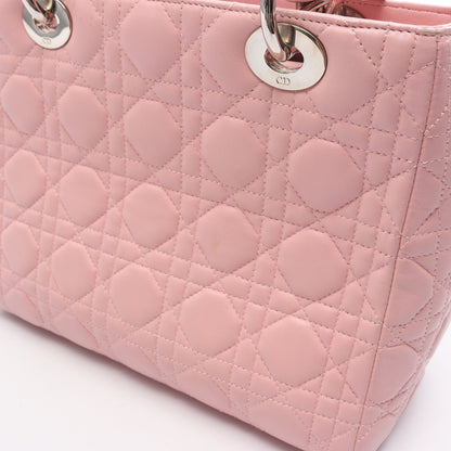 LADY DIOR レディディオール ミディアム 2WAY ハンドバッグ レザー ピンク クリスチャンディオール バッグ Christian Dior