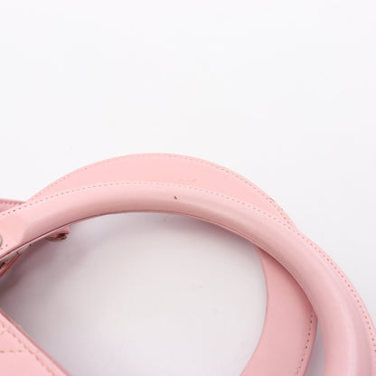 LADY DIOR レディディオール ミディアム 2WAY ハンドバッグ レザー ピンク クリスチャンディオール バッグ Christian Dior