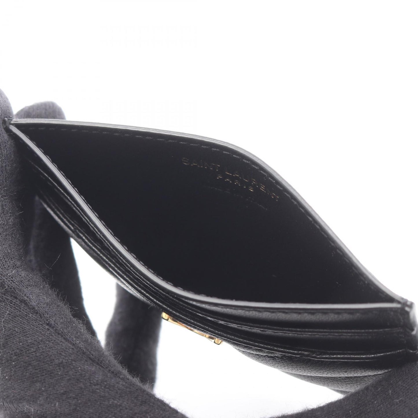 YSL モノグラム カードケース レザー ブラック サンローランパリ