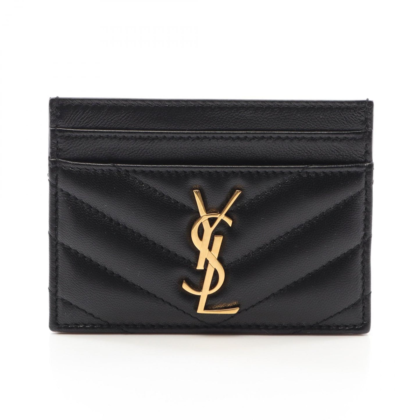 YSL モノグラム カードケース レザー ブラック サンローランパリ