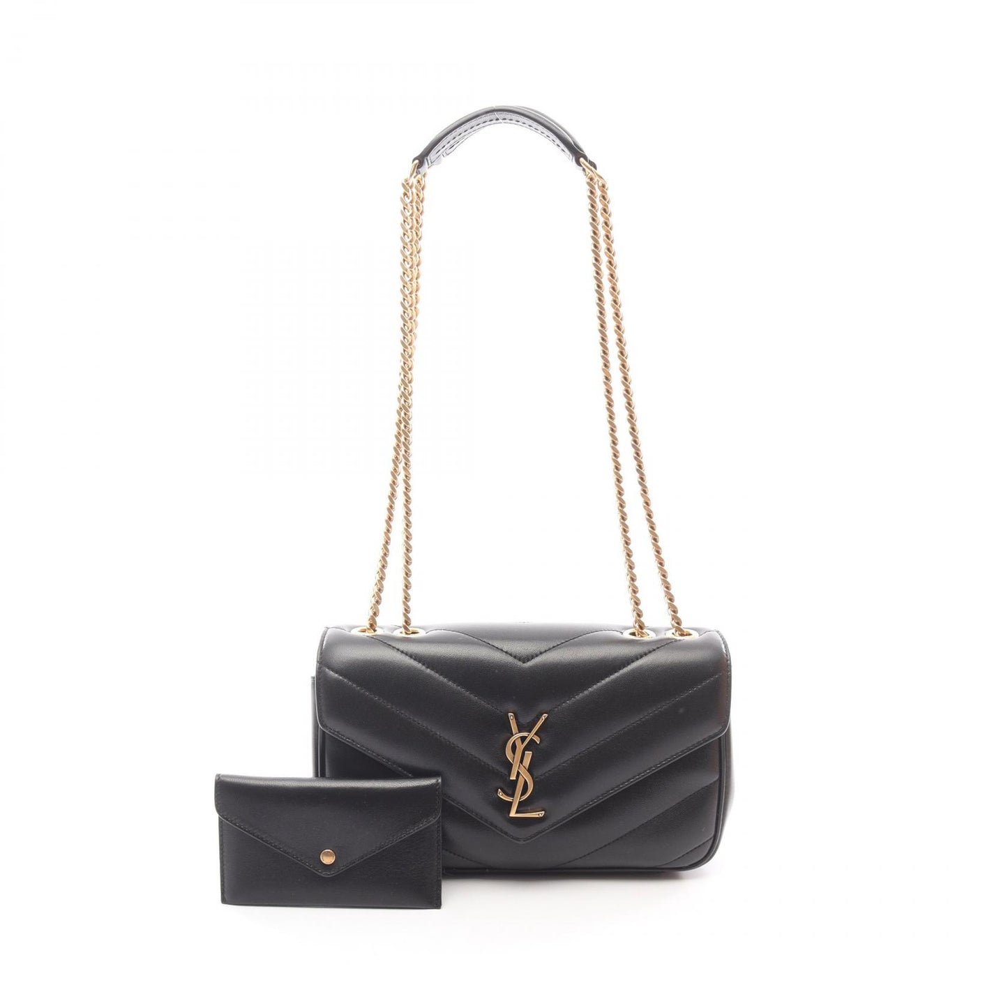 LOULOU スモール ショルダーバッグ レザー ブラック サンローランパリ