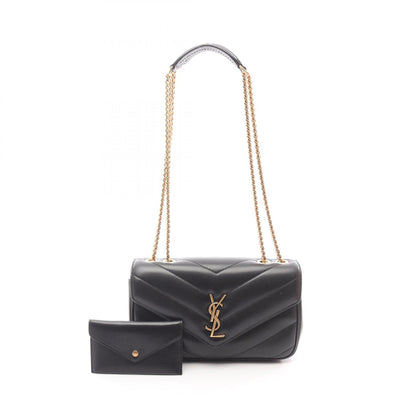 LOULOU スモール ショルダーバッグ レザー ブラック サンローランパリ