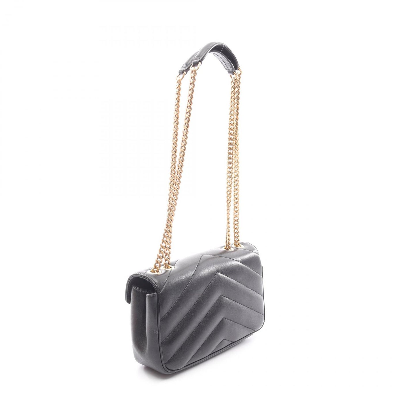 LOULOU スモール ショルダーバッグ レザー ブラック サンローランパリ