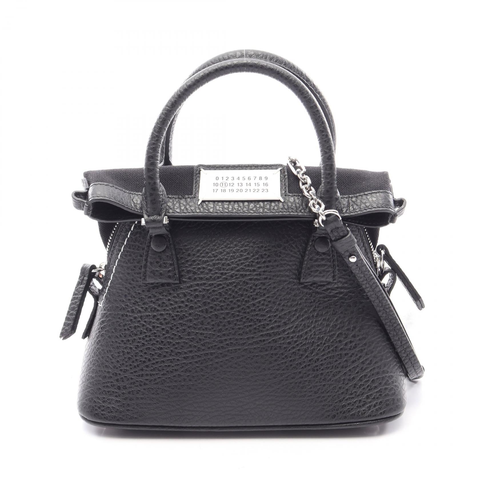 5AC マイクロ 2WAY ハンドバッグ レザー ブラック メゾンマルジェラ バッグ Maison Margiela