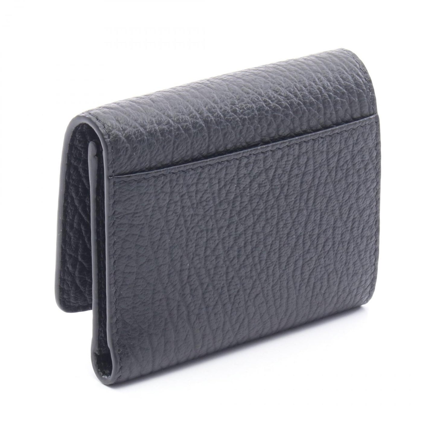 スリーフォールドウォレット 三つ折り財布 レザー ブラック メゾンマルジェラ