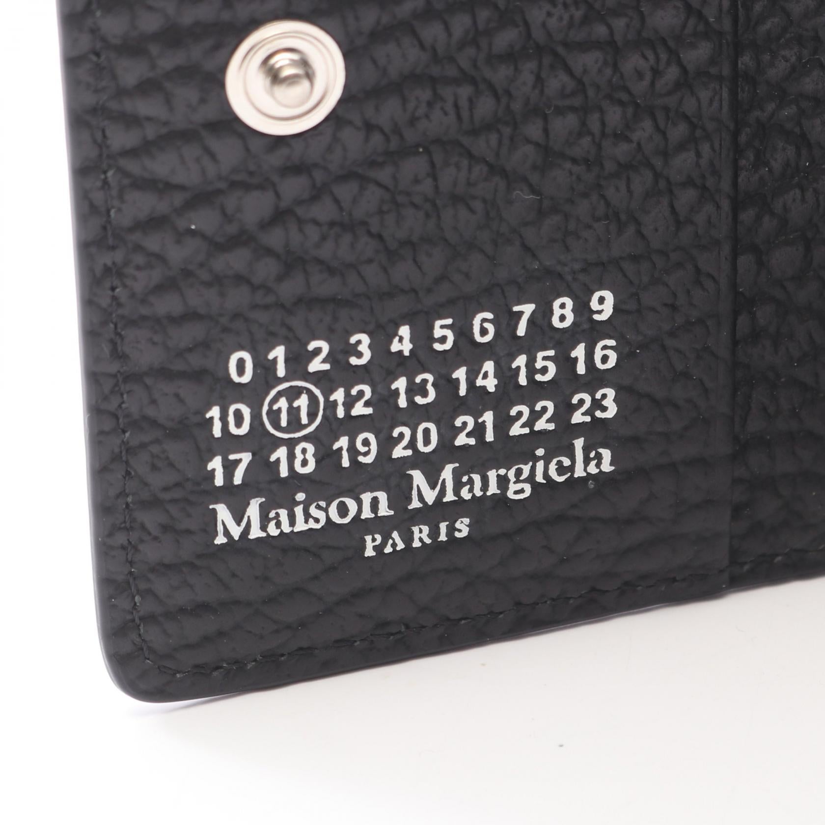 4ステッチ キーリング付き カードケース レザー ブラック メゾンマルジェラ 財布・小物 Maison Margiela