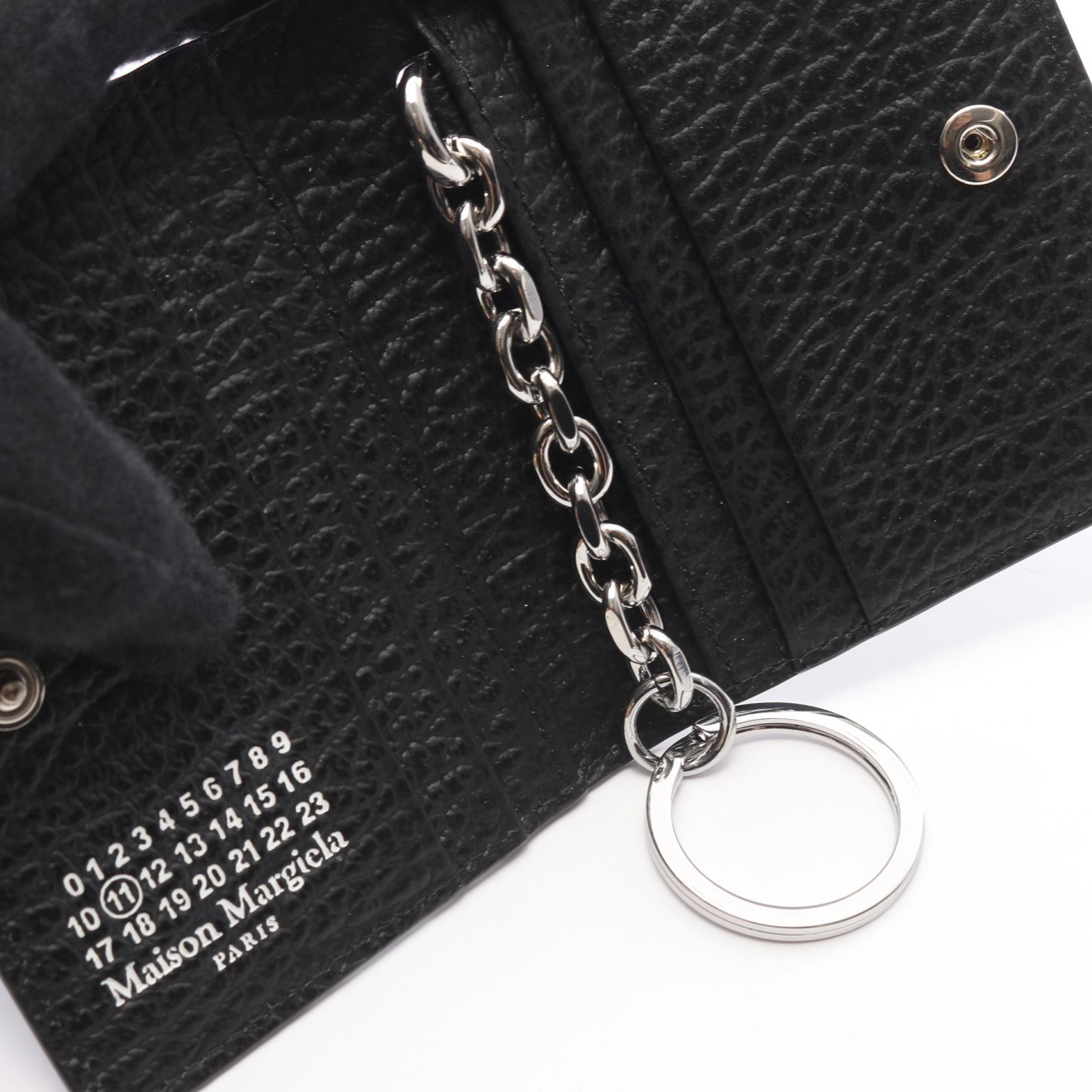 4ステッチ キーリング付き カードケース レザー ブラック メゾンマルジェラ 財布・小物 Maison Margiela